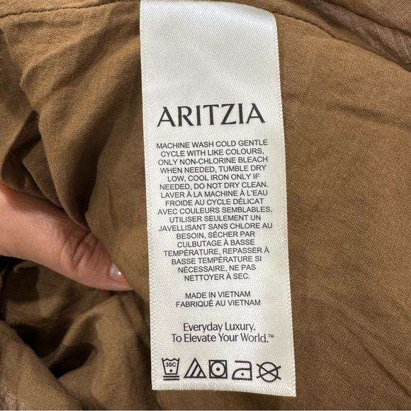 Aritzia Babaton Segment Poplin Dress Cello Brown Size Medium - Picture 7 of 12